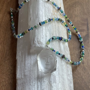 Pearl Mix Quartz Crystal Buddha Necklace