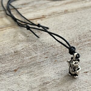 Cat Amulet Leather Necklace