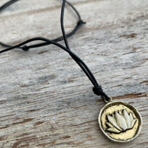 Lotus Leather Necklace