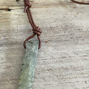 Prehnite Amulet Leather Necklace