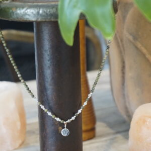 Unakite and Rose Quartz Lotus Necklace